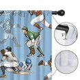 thumbnail image 4 of Blackout Kids Curtains,Light Blue Baseball Players Pattern Childrens Insulated Curtains Set Of 2,Bedroom Essentials,Toddler Room Decor 52"x84", 4 of 5
