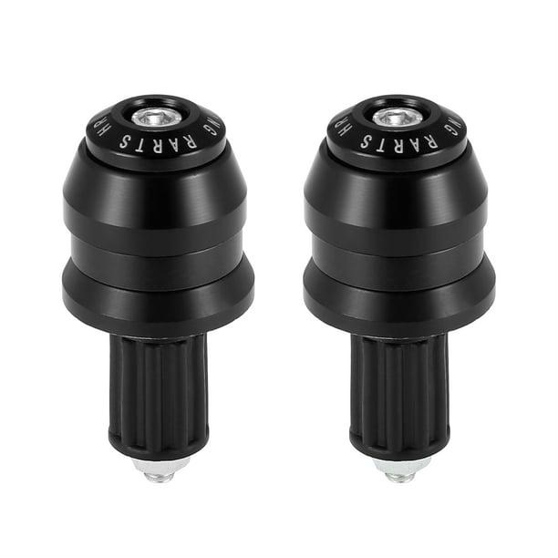 1 Par Manillar Extremo Tapones 7/8" 22mm para Motocicleta Scooter Negro