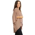 thumbnail image 2 of Women's Solid Casual Chiffon loose Kimono Sleeve Open Front Cardigan Capes, 2 of 4