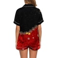 thumbnail image 4 of Enjoytime Christmas Sleepwear for Women Print Notch Collar Short Sleeve Shirts Shorts 2 Piece Loungewear Set Casual Button Down Pajamas, 4 of 7