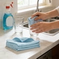 thumbnail image 2 of Cinvoph 2 Pack Microfiber Glass Cleaning Cloths, Super Absorbent Cleaning Rags for Window, Furniture Kitchen Batrhroom 12" Blue, 2 of 6