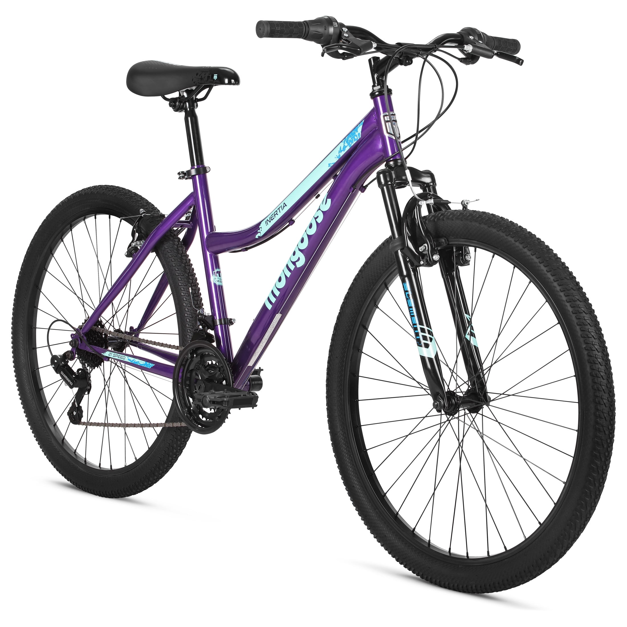 Mongoose Inertia Mountain Bike, 26-Inch Wheels, 21 Speeds, Purple