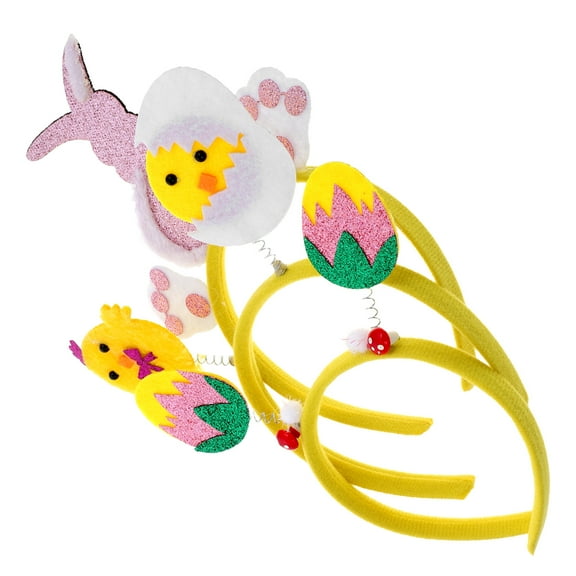GOOHOCHY Easter Themed Headband Multi Felt Cloth Plastic Easter Parties 3Pcs