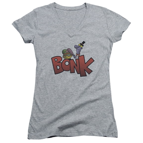 Dexter's Laboratory Bonk Junior Women's T-Shirt V-Neck Athletic Heather