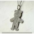 thumbnail image 2 of 0.55 CT Round Cubic Zirconia Teddy Bear Pendant Necklaces Gift Real 925 Sterling Silver, 2 of 5