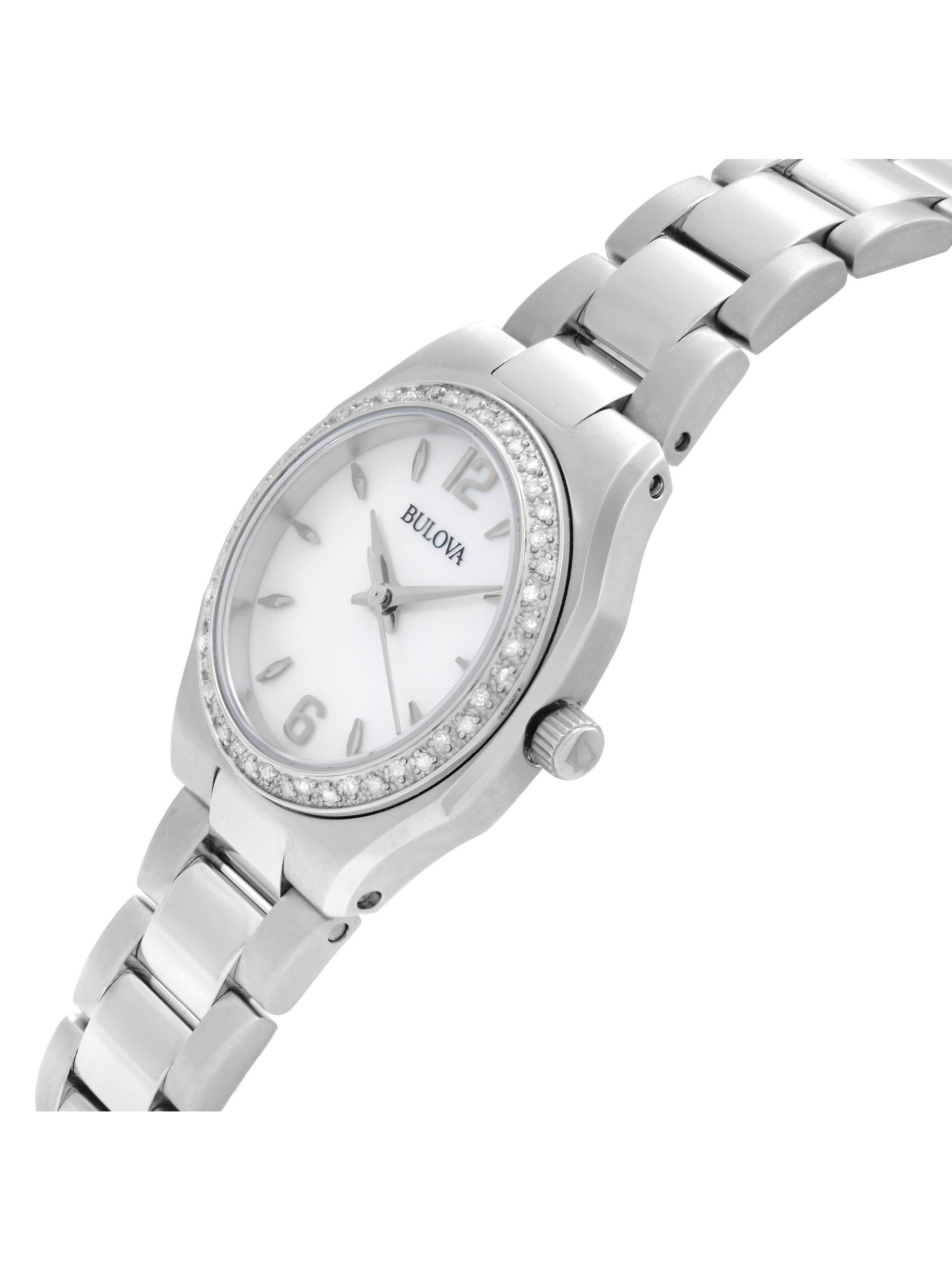 Women s Diamond 96R199 Silver Stainless Steel Quartz Watch