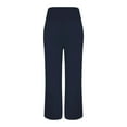 thumbnail image 5 of Baberdicy on Clearance under $15 Linen Wide Leg Pants Women Summer Casual Drawstring Elastic High Waist Trousers Beach Trendy Palazzo Pant Trousers with Pockets Navy S, 5 of 9