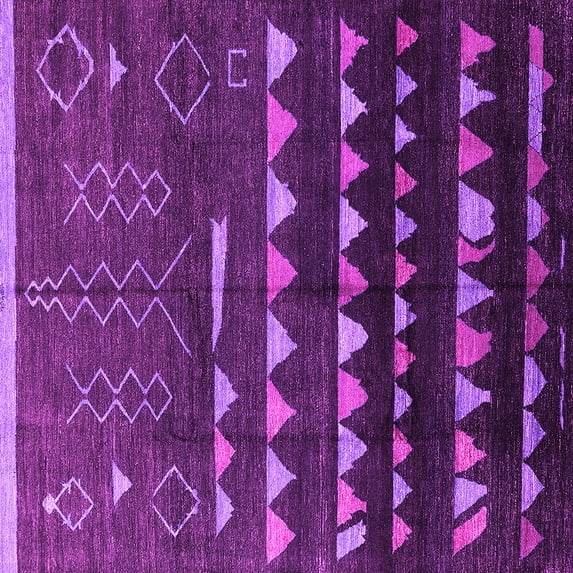 Ahgly Company Indoor Square Solid Pink Modern Area Rugs, 6' Square