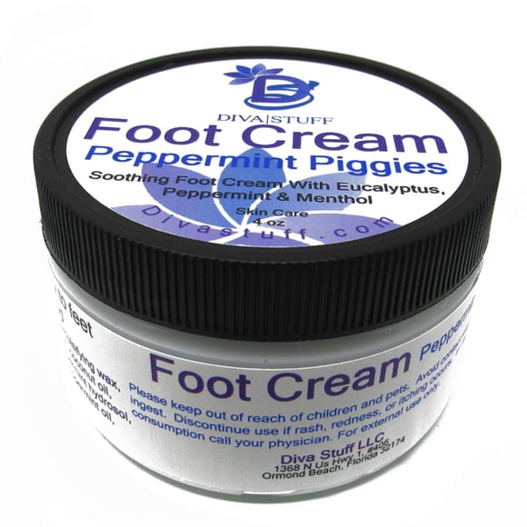 Diva Stuff Peppermint Piggies Crema calmante para pies con eucalipto, menta y mentol