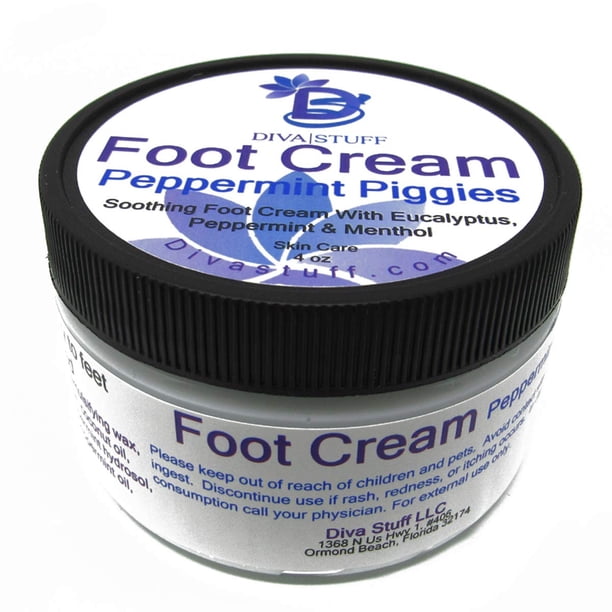 Diva Stuff Peppermint Piggies Crema calmante para pies con eucalipto, menta y mentol
