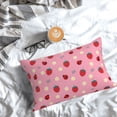 thumbnail image 5 of Rateoe Strawberry and Ladybugs Pattern Decorative Pillow Case,Throw Pillow Covers,Plush Pillow Cover,Soft Pillow Case,Velvet Pillow Case-14"x20", 5 of 6