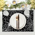 thumbnail image 3 of Halloween Placemats 12×18 Inches Set of 4 Spiders Black White Spiderweb Seasonal Holiday Indoor Kitchen Dining Table Place Mats for Home Party Decoration, 3 of 5