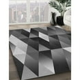 thumbnail image 2 of Ahgly Company Indoor Square Patterned Dark Gray Black Area Rugs, 5' Square, 2 of 6