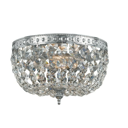 

Flush Mounts 2 Light With Chrome Clear Hand Cut Crystal Cast Brass 10 inch 120 Watts - World of Lighting