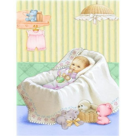 New Baby in Crib Flag Garden Size