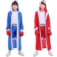 thumbnail image 2 of Disfraz de boxeador para niños, traje rojo y azul, para kickboxing, lucha, Muay Thai, cosplay para niños, atuendo de Halloween, 2 of 4