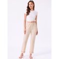 thumbnail image 3 of DARING DIVA Women's Cotton Knit Ribbed Elastic Waist Loungewear M Beige, 3 of 7