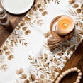 thumbnail image 4 of Table Runners 108 Inches Long, Brown Yellow Eucalyptus Leaves Cotton Linen Kitchen Dining Coffee Table Runner for Party Home, Watercolor Spring Summer Botanical Tabletop Dresser Scarves 13x108 Inch, 4 of 9