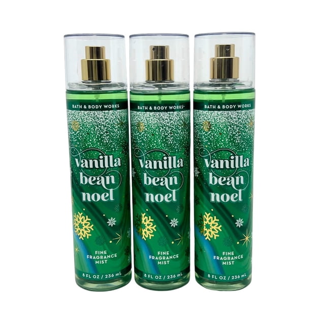 Perfume Bath & Body Works Vainilla Bean Noel, 240 ml, paquete de 3