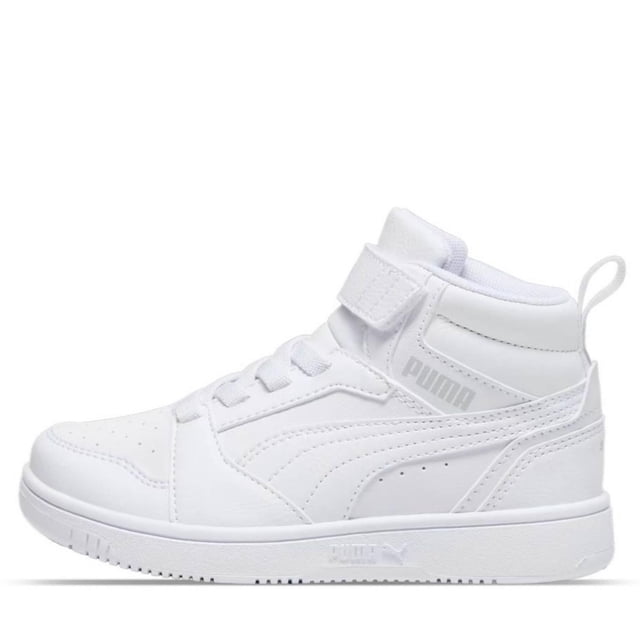 Tenis Puma Rebound V6 MID PS para Niños 393832-05 blanco 16.5