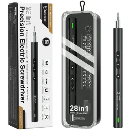 E·Durable 28 in 1 Mini Electric Screwdriver Sets with 24 Bits Rechargeable 3.7V Magnetic Repair Tool Kit