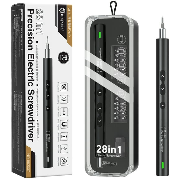 E·Durable 28 in 1 Mini Electric Screwdriver Sets with 24 Bits Rechargeable 3.7V Magnetic Repair Tool Kit