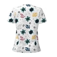 thumbnail image 4 of Naloa Turtles And Corals Print T-Shirts Short Sleeve V Neck Tees for Women Fashion Tops Trendy Lightweight Soft Casual Summer Outfits Clothes, 4 of 5
