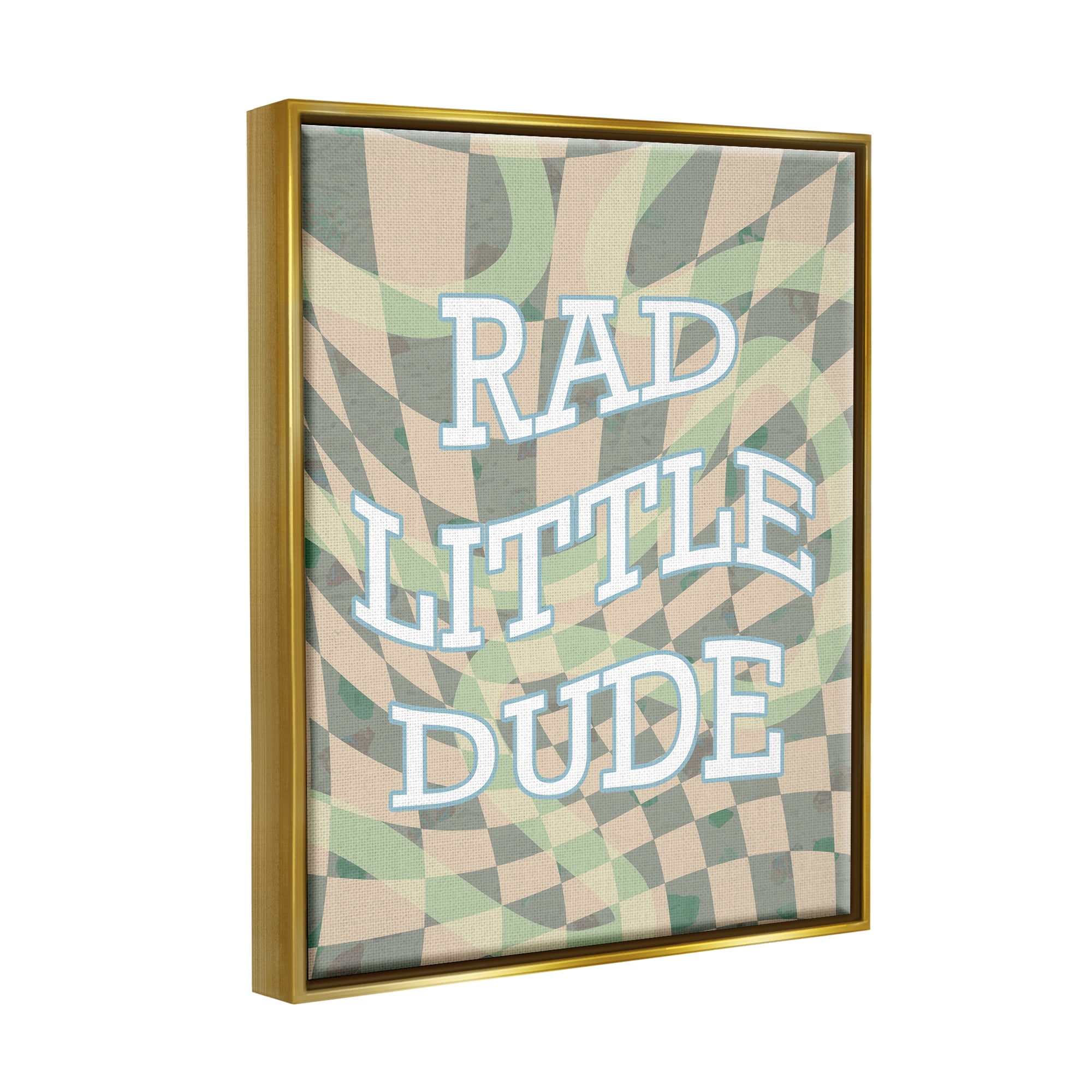 Stupell Industries Rad Little Dude Phrase Inspirational Painting Gold Floater Framed Art Print Wall Art, 17 x 21