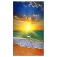 thumbnail image 2 of Dramatic Seashore Sky in Yellow - Modern Beach Canvas Art Print, 2 of 3