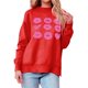 thumbnail image 1 of Suéter Gibobby de punto con patrón de cabeza de Papá Noel para mujer, suéter de otoño y primavera rojo M, 1 of 5