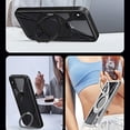 thumbnail image 5 of for iPhone XS Max Phone Case with Ring Stand,360° Rotatable Magnetic Kickstand,Minimalist Aluminum Metal Frameless Heat Dissipation Shockproof Protective Bumper Cover,Black, 5 of 10