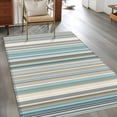 thumbnail image 2 of 2.7'x5' Area Rugs, Light Blue Striped Indoor Outdoor Area Rug for Living Room Bedroom, Farmhouse Thin Line Modern Abstract Art Washable Bathroom Rugs Kitchen Floor Carpet Mats Home Decor Aesthetic, 2 of 8