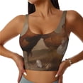 thumbnail image 2 of Haiem Oil Painting Chicken And Duck Pattern Womens Sports Bra - U Neck Padded Low Impact Yoga Bra Workout Crop Top Gym Moisture-Wicking Workout Vest -XX-Large, 2 of 9