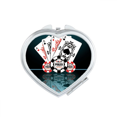 thumbnail image 1 of Chips Playing Cards Gambling Utensils Pattern Heart Mirror Travel Magnification Portable Handheld Pocket Makeup, 1 of 3