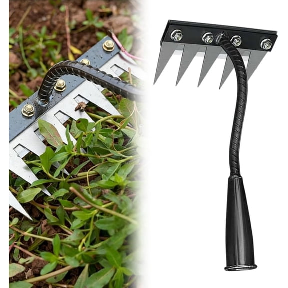 Carbon Steel Garden Hand Rake, 2026 New Garden Hand Rake Tool Carbon Steel 5/6/7/8 Teeth, Heavy Duty Weed Remover Tool for Yard, Farm, Soil & Lawn Care