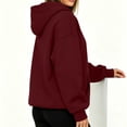 thumbnail image 5 of SYwaren Women's Casual Sweatshirt Solid Color Half Zip Hooded Long Sleeve Fashion Loose Fit Pullover Top, 5 of 7
