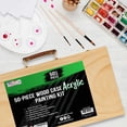 thumbnail image 6 of U.S. Art Supply 50-Piece Complete Artist Painting and Drawing Set in Wood Storage Case - 24 Acrylic Paint Colors, 4 Brushes, 12 Colored & 2 Graphite Pencils, Painting Palette, Manikin - Kids, Students, 6 of 6