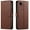 Brown, variant on Starshop Case for TCL A3, +Glass Screen Protector, Premium Leather Wallet Pocket Brown