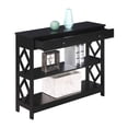 thumbnail image 3 of Pemberly Row Table Console Contemporaine à un Tiroir en Finition Bois Noir, 3 of 5