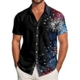 thumbnail image 2 of mgoYE 250th Anniversary Flag Tee Men American Flag 250th Anniversary Commemorative Tee, Crew Neck Loose Fit Daily Tee(Black,5XL), 2 of 6