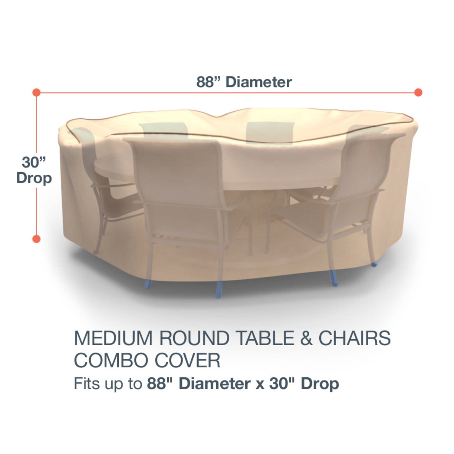 Budge Industries StormBlock™ Savanna Round Patio Table and Chairs Combo Cover - 88 diam. x 30H in.