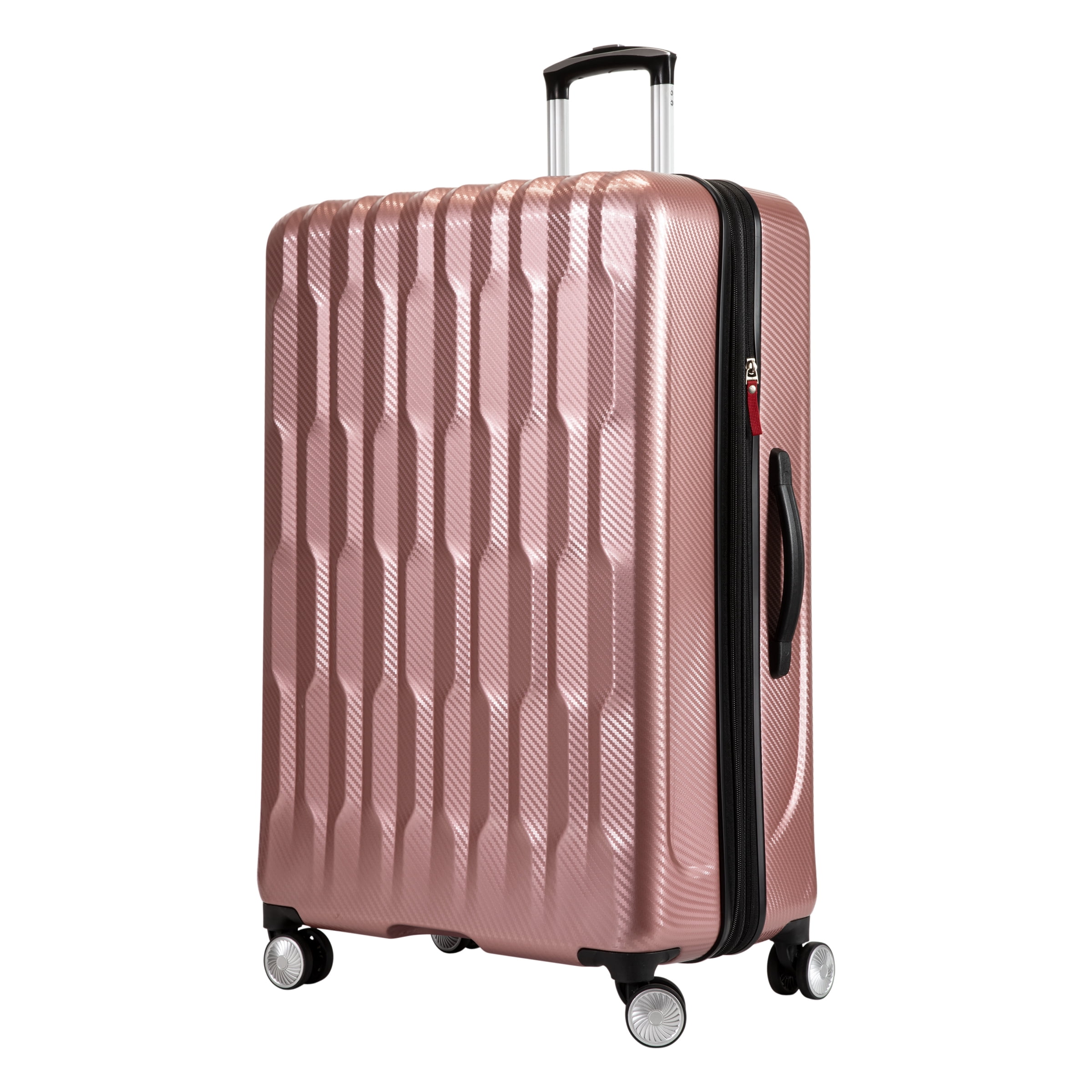 Ricardo Beverly Hills Anchor Bay Hardside 29" Expandable Checked Spinner Luggage, Rose Gold