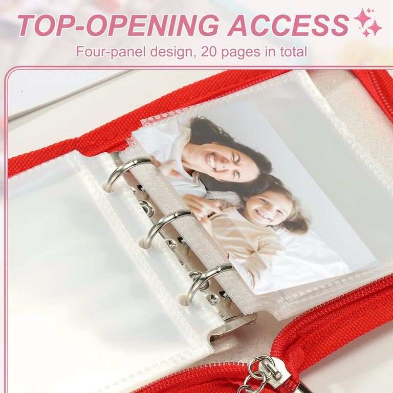 A7 Photocard Binder, Clear KPop Photocard Holder Binder Book, Korean KPop Photo Card Album with 25 Pcs Inner (50 Card Slots), Purple