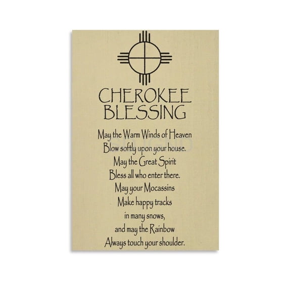 Cherokee Blessing Inspirational Poetry Poster Canvas Painting Posters And Prints Wall Art for Living Room Bedroom Decor