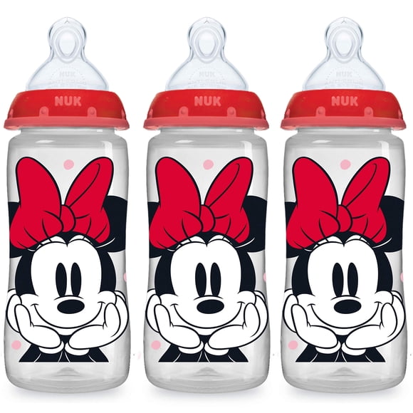 Biberón NUK Smooth Flow, anticólico, de Minnie Mouse, 300 ml x 3