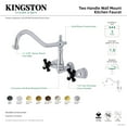 thumbnail image 7 of Kingston Brass KS1287PKX Duchess Double-Handle Wall-Mount Kitchen Faucet, Brushed Brass, 7 of 7