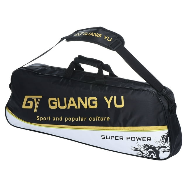 Uxcell 3 Racquet Waterproof Tennis Badminton Racket Bag Carrying Bag with Shoulder Strap, Black