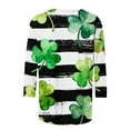 thumbnail image 5 of Craaazy Women's St Patricks Day Clothes with Irish Clover Prints Crew Neck 3/4 Sleeve Shirts, 5 of 6