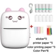 thumbnail image 2 of Portable thermal printer Mini Wireless BT 203dpi photo label memo printing error problem transparent sticker color paper (10 Rolls White), 2 of 7