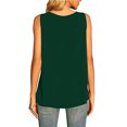 thumbnail image 2 of Camiseta sin mangas para mujer con cierre de cremallera, cuello en V, tipo suelto, camisas de gasa sin mangas para uso de verano, verde L, 2 of 4
